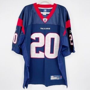 Reebok On Field Jersey NFL Houston Texans Steve Slaton #20 Mens Size 50 Blue